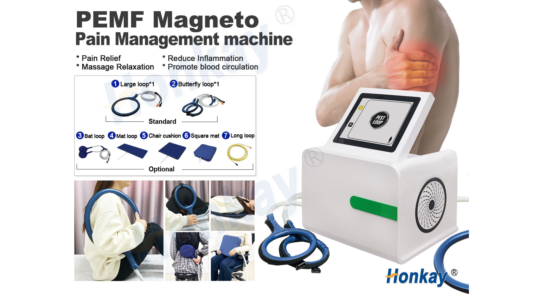 Desktop PEMF massage device