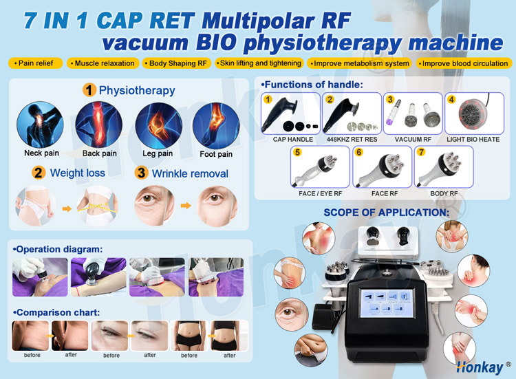 7 In1 Tecar CET RET Physiotherapy Machine