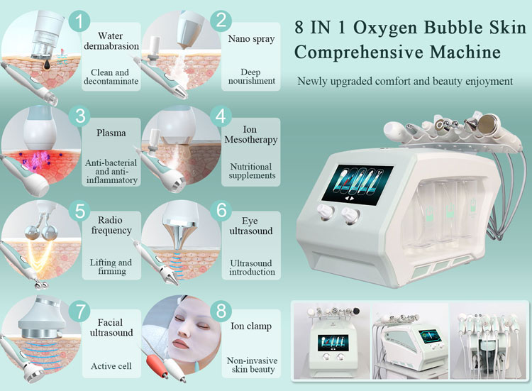 8 in 1 hydradermabrasion plasma skin lift beauty machine